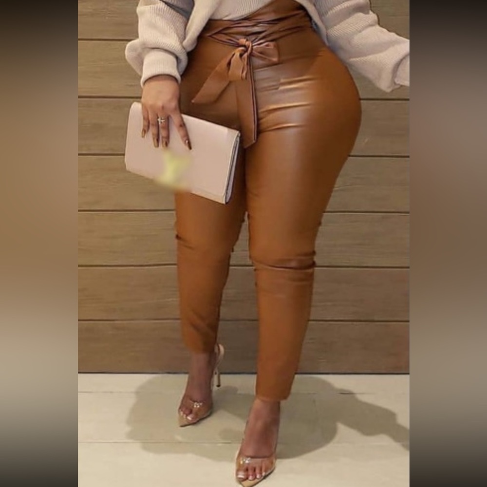 Fashion Casual Solid Basic Plus Size Trousers